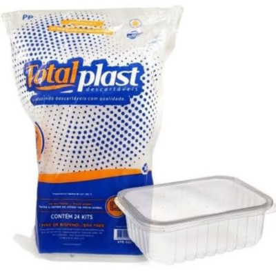 Kit Pote E Tampa 1000Ml Ret Totalplast 6X24Un