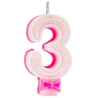 Vela Teimosa N 3 Rosa 10 Un - Bianco