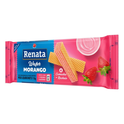 Biscoito Renata Wafer Morango 115G
